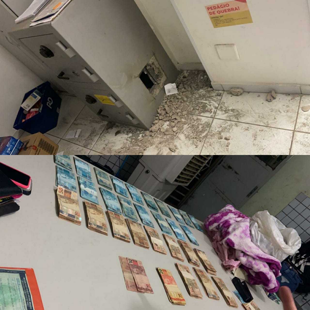 Criminosos arrombam cofre de farmácia e roubam R$ 30 mil em dinheiro.