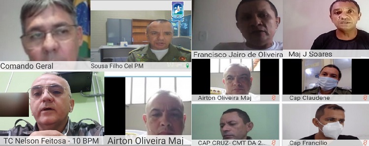 Reunião virtual entre comandantes