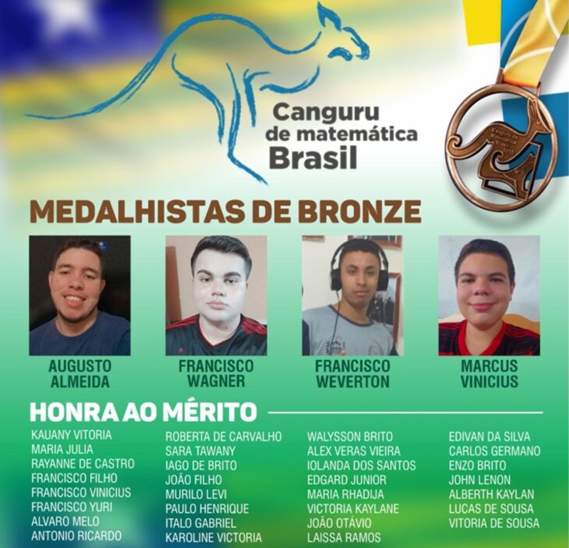 Medalhistas da escola de Cocal dos Alves.