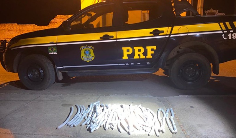 Artefatos explosivos apreendidos pela PRF em Valença do Piauí.