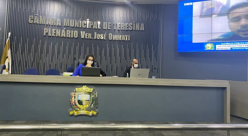Audiência na Câmara Municipal, presidida pela vereadora Fernanda Gomes.