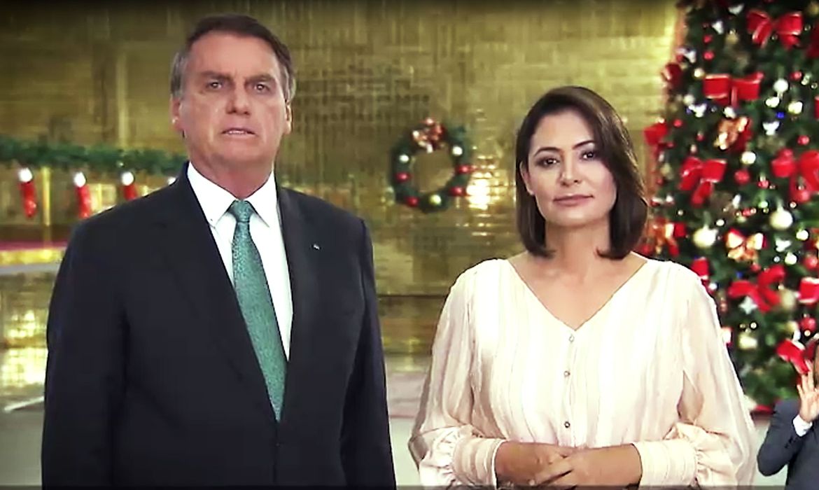 Presidente Bolsonaro e primeira dama, Michele Bolsonaro.