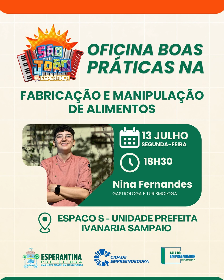 Prefeitura de Esperantina capacita vendedores e ambulantes para São João da Esperança