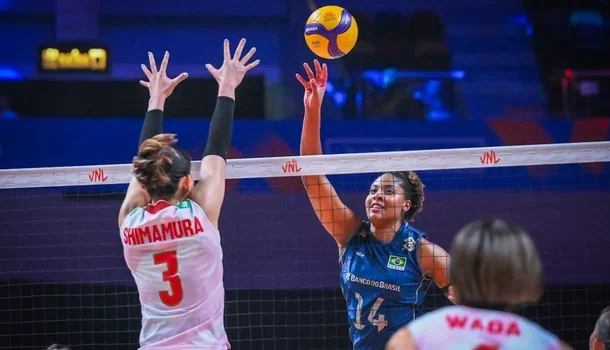 Brasil se classifica para semifinal da VNL Feminina após derrotar Japão de virada